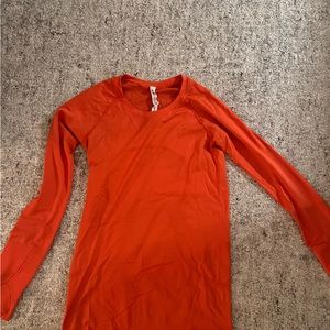 Orange lululemon long sleeve dry fit